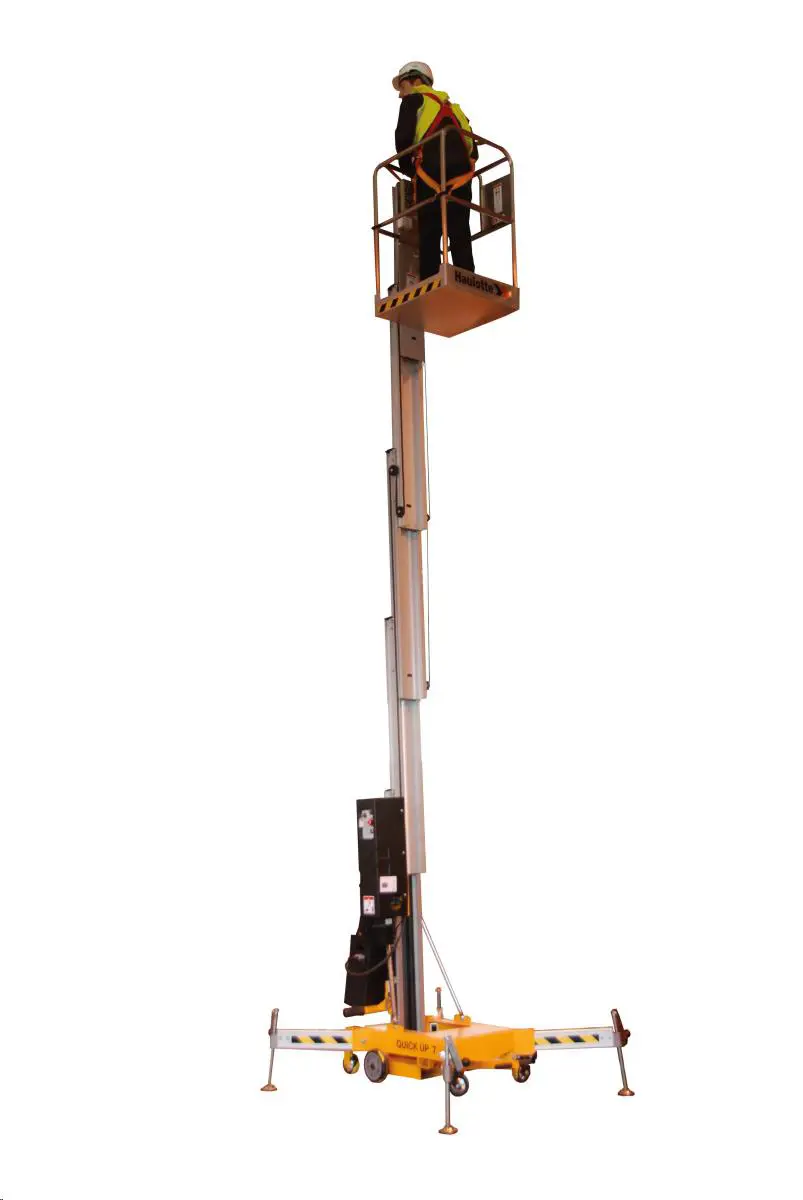 Pelarlift manuellt flyttbar (el, batteri), <7 m